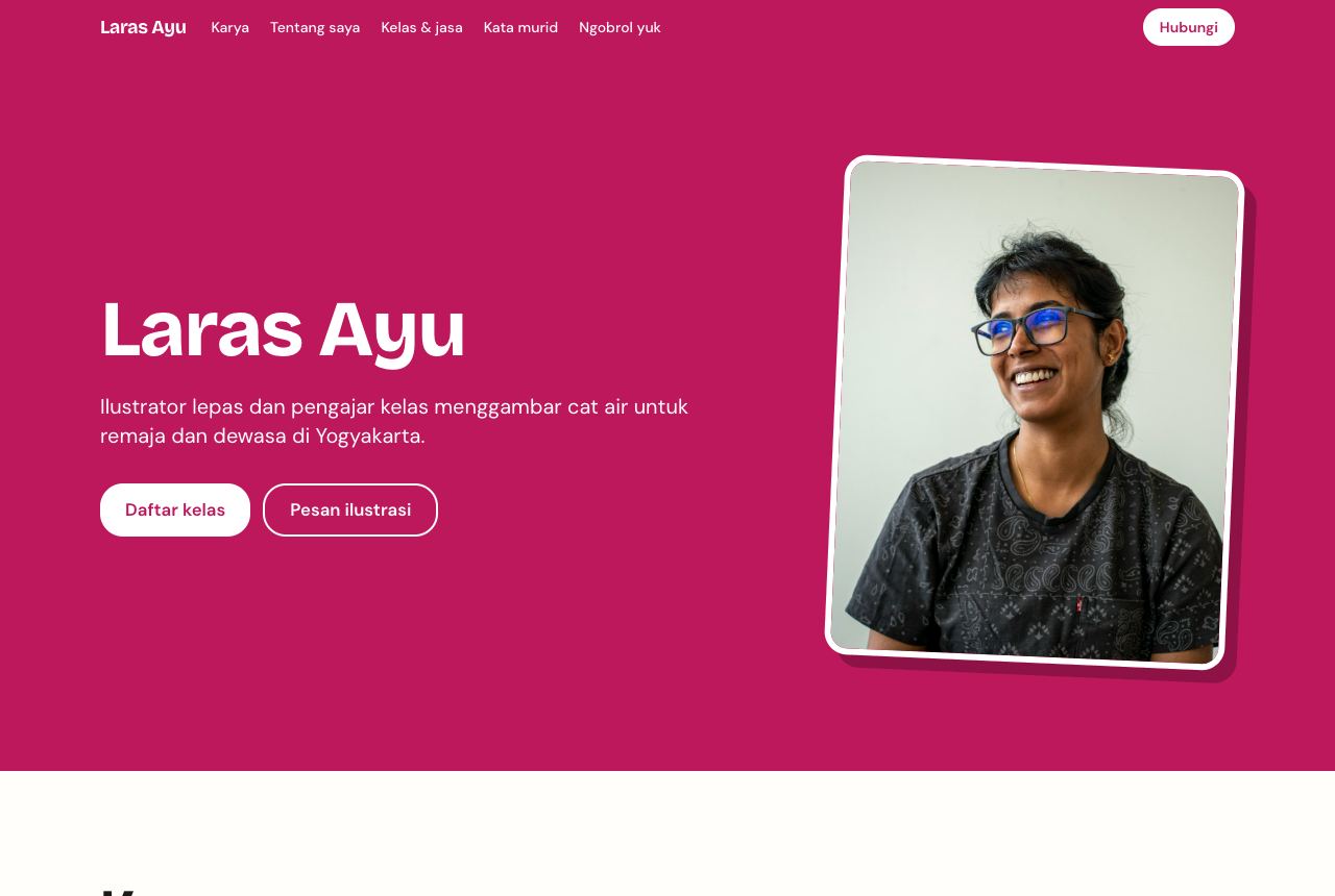 Portofolio demo Laras Ayu, template Kreatif