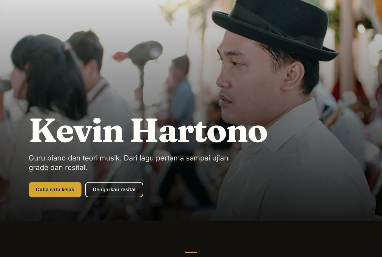 Portofolio demo Kevin Hartono, template Sorotan